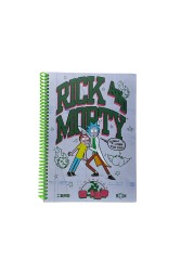 Rick&Morty Wubba Lubba Spiralli Sert Kapak Kareli Defter - Thumbnail