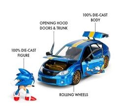 Jada Toys Sonic 2012 Subaru Impreza WRX STI Model Araç ve Figür - ÖN SİPARİŞ - Thumbnail