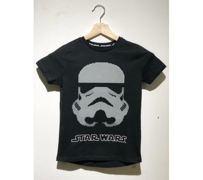 Star Wars Storm Trooper Plastik Baskılı Siyah Çocuk T-Shirt 11-12 Yaş