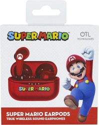 Super Mario Kablosuz Kulaklık Earpods Lisanslı Şarj Kutulu Kırmızı - Thumbnail