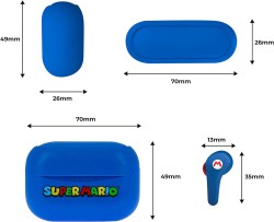 Super Mario Kablosuz Kulaklık Earpods Lisanslı Şarj Kutulu Mavi - Thumbnail