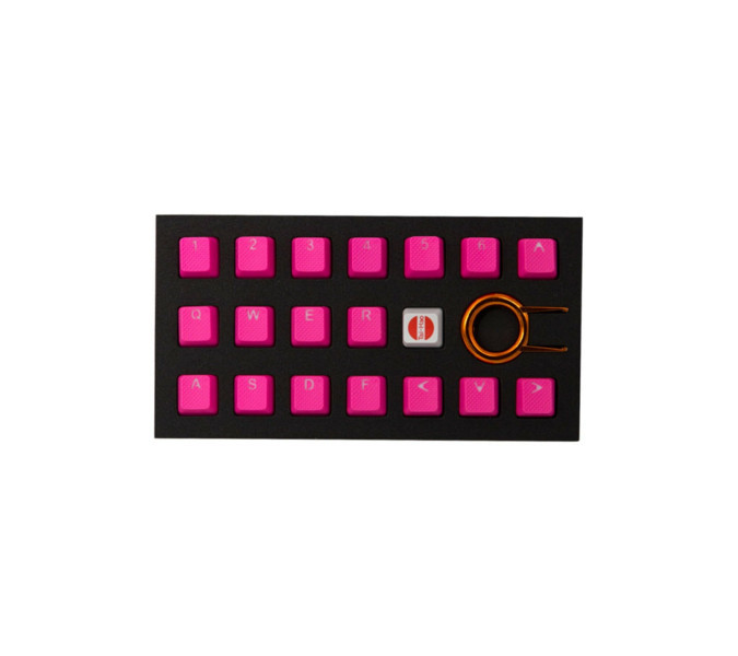 Tai Hao Rubber Gaming Aydınlatmalı Keycaps Set 18 Keys Double-Shot Neon Pembe