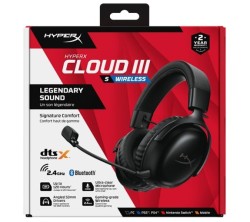 HyperX Cloud III S 2.4 Ghz Wireless + Bluetooth Dts X Oyuncu Kulaklığı Siyah A59YZAA - Thumbnail